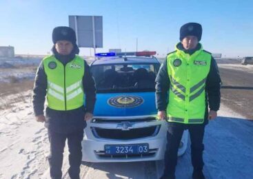 Патрульные Акмолинской области помогли водителю большегруза, сломавшегося на трассе