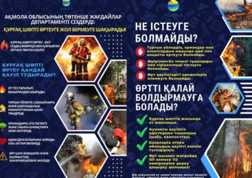 Өрттің алдын алу үшін келесі сақтық шараларын сақтауды ұсынады: