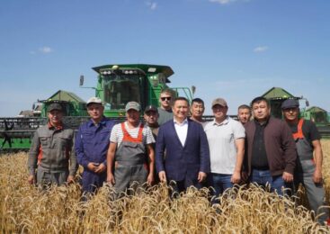 Марат Ахметжанов ознакомился с ходом уборочной кампании в Зерендинском районе